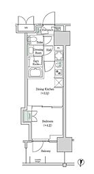 ブルックサイドレジデンス木場 1DKの間取図画像
