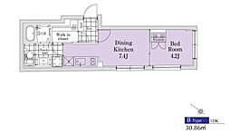 SOU明大前 1階1DKの間取り