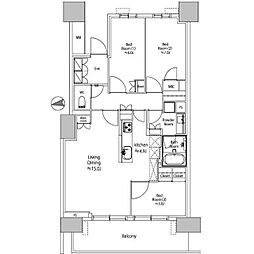 HARUMIFLAGPARKVILLAGEC棟 3LDKの間取図画像