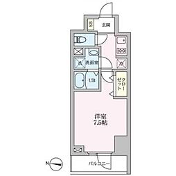 アーバンパーク扇大橋 9階1Kの間取り
