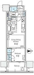 グランシテイタワー月島 1LDKの間取図画像