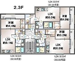 リーヴェル新小岩プレミオ 2階1LDKの間取り