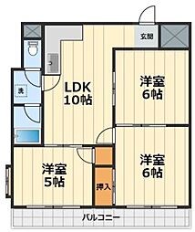 シャレムクレイン 3LDKの間取図画像