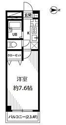 アンプルールフェールグランデール 1Kの間取図画像