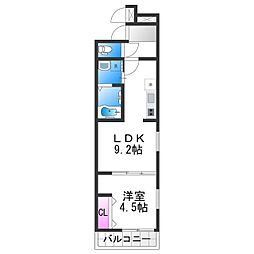 フジパレス針中野イースト 1LDKの間取図画像