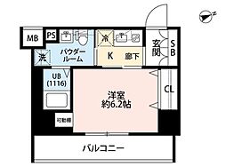 プレール・ドゥーク門前仲町3 1Kの間取図画像