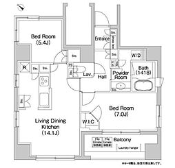 コンフォリア本駒込 9階2LDKの間取り