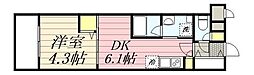 ハーモニーレジデンス板橋徳丸 1DKの間取図画像