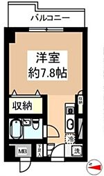 シティフォーラム新小平 4階ワンルームの間取り