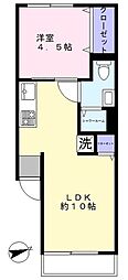 池袋第二ローヤルコーポ 1LDKの間取図画像