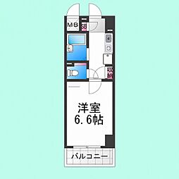 ボンシェール堺 1Kの間取図画像