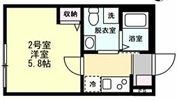 ベイルーム橋本Grande 地下3階1Kの間取り