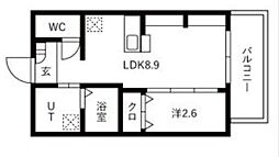 ジーイーオンズ 3階1LDKの間取り