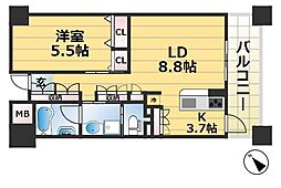 アーバネックス神戸駅前 1LDKの間取図画像