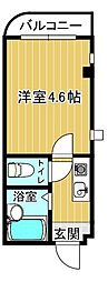 バードハウス 1Kの間取図画像
