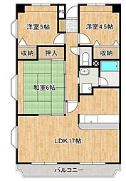 ファンタジーグリーンパレス 3LDKの間取図画像