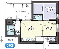 Crystal Court中野新橋 5階1SDKの間取り