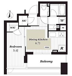 アトラス千代田末広町 4階1DKの間取り