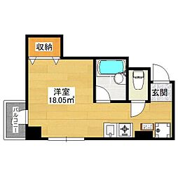 メナー百合丘 ワンルームの間取図画像