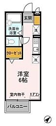ベルデュール ワンルームの間取図画像