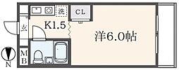 エル・シャロン2 1Kの間取図画像
