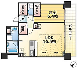 ベイシティタワーズ神戸WEST 22階1LDKの間取り