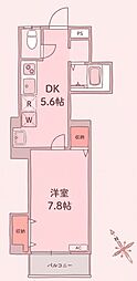 コーポラス鹿濱 1DKの間取図画像