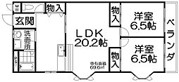 ステラ幾野 2LDKの間取図画像