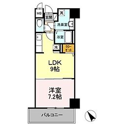 さくらアヴェニュー 4階1LDKの間取り