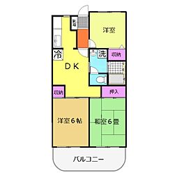 クレセント 3DKの間取図画像