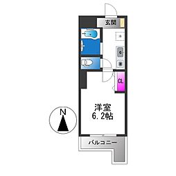 シーダー針中野 1Kの間取図画像