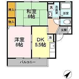 ファーストコート 2DKの間取図画像