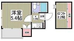 ハイム西調布 1Kの間取図画像