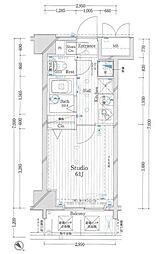 クレイス・プリンシア池袋 1Kの間取図画像