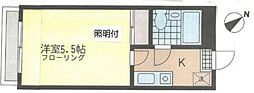 ヴェルディ南林間 1Kの間取図画像