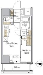 アーバネックス森下ウエスト 3階1DKの間取り