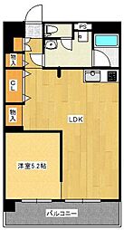 博多スタービル 1LDKの間取図画像