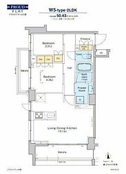 プラウドフラット中野 2LDKの間取図画像