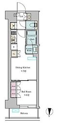 Brilliaist池尻大橋 1DKの間取図画像