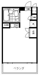 ラ・パイクス6112 2階ワンルームの間取り