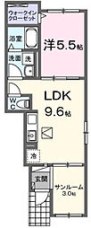 ル・トロ 1階1LDKの間取り