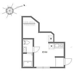 都営三田線 三田駅 徒歩8分の賃貸アパート 1階ワンルームの間取り