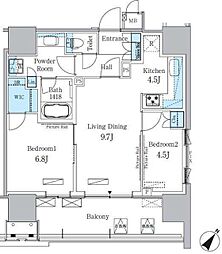 晴海フラッグ ポートヴィレッジ A棟 17階2LDKの間取り