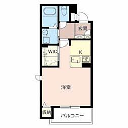 アルベイト石津川 ワンルームの間取図画像