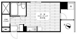 ボヌール大橋 ワンルームの間取図画像