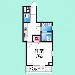 TKアンバーコート堺東 1Kの間取図画像