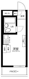 トップ高輪台 ワンルームの間取図画像
