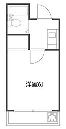 エクセランス滝山Ａ 2階1Kの間取り