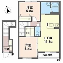 ミューローズ長橋II　Ａ 202 ｜ 岩手県盛岡市長橋町2-50（賃貸アパート2LDK・2階・61.60㎡） その2