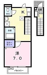 メゾンアクティフ 1Kの間取図画像